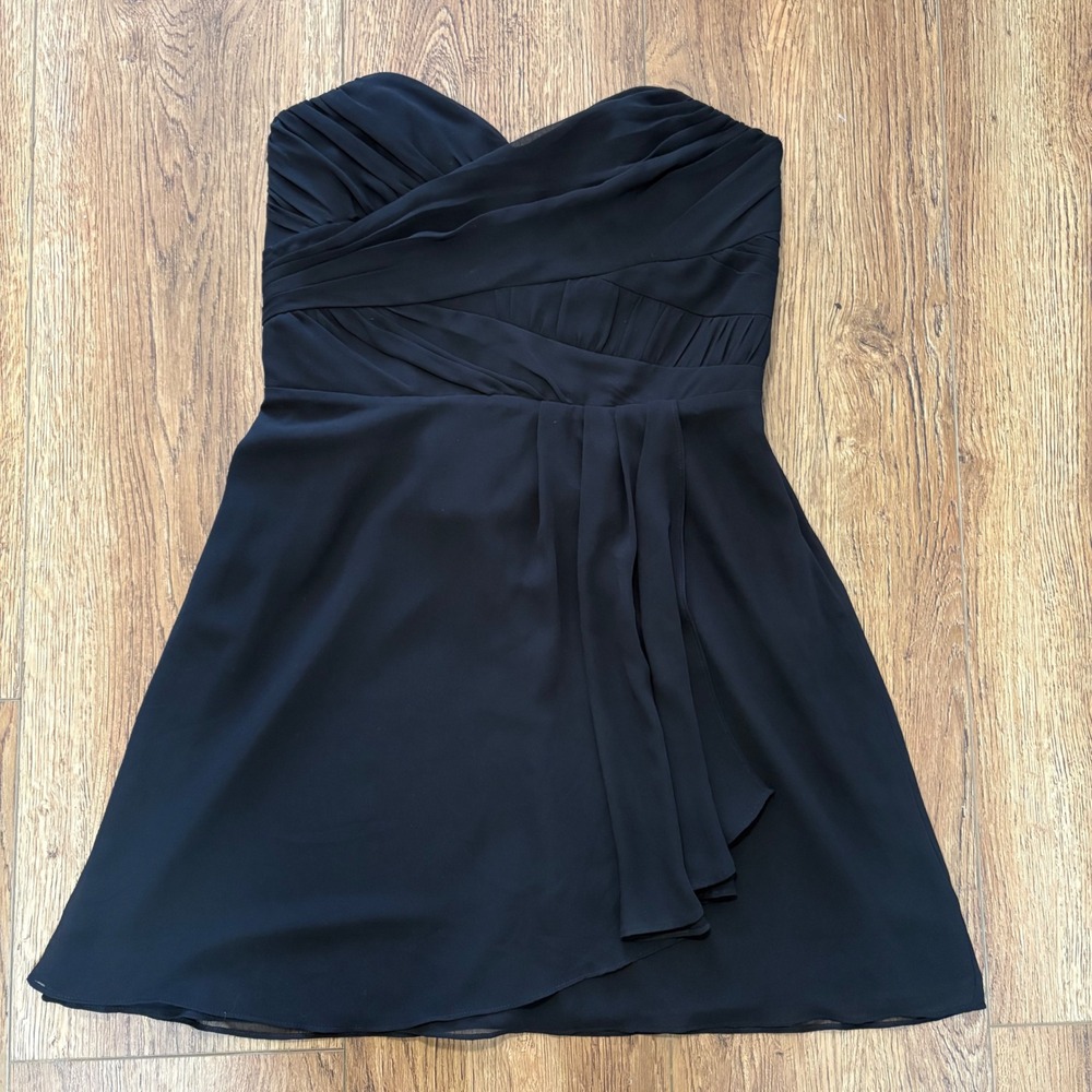 Express Black Strapless Sweetheart ruffle Cocktail Mini Dress Womens Size 10 y2k